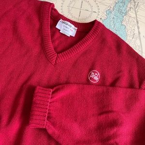 Vintage Red V Neck Pride Sweater